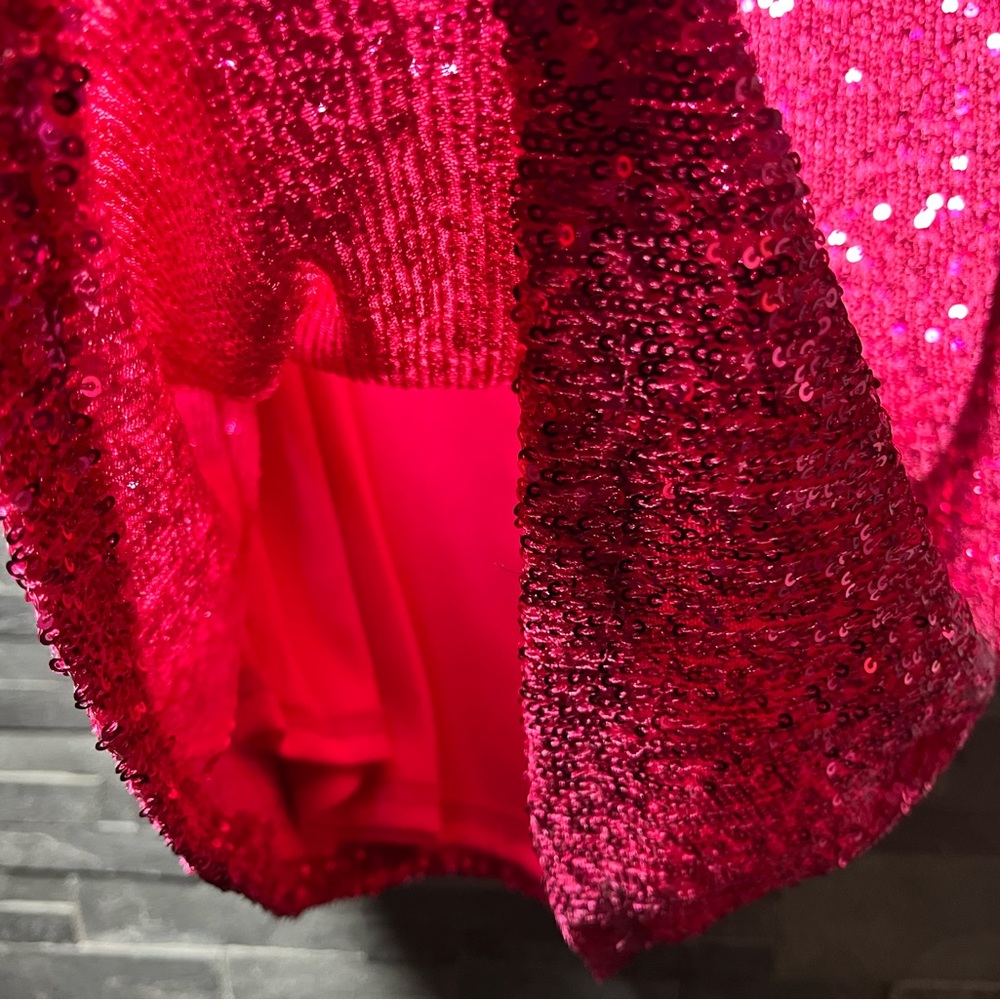 Betsey Johnson Fully Sequenced & Lined Asymmetrical Stretch Mini Dress - Picture 13 of 16
